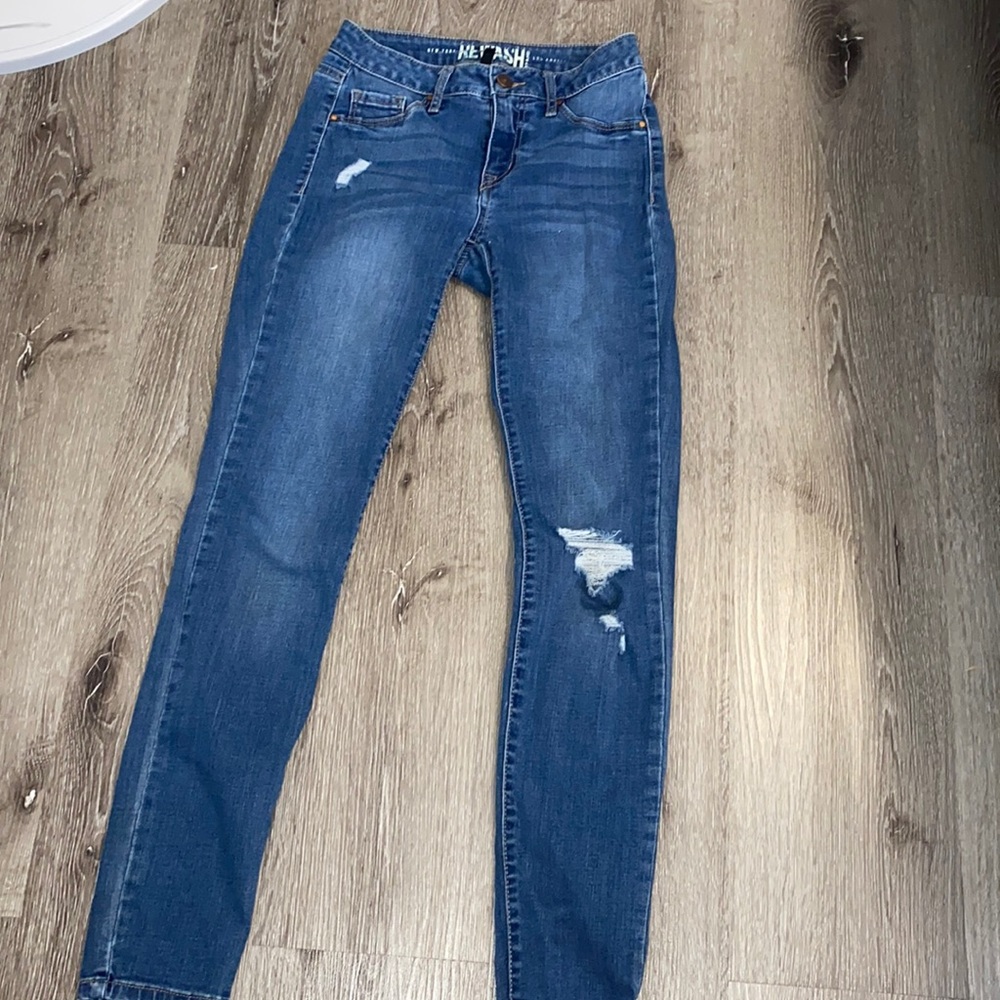 Blue Distressed Skinny Jeans